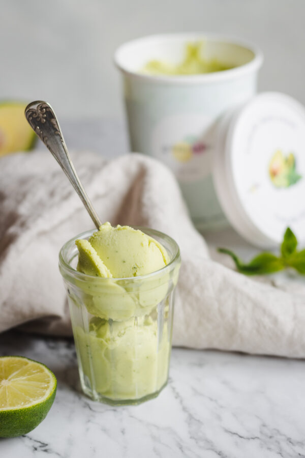 Avocado-lime-mint sorbet
