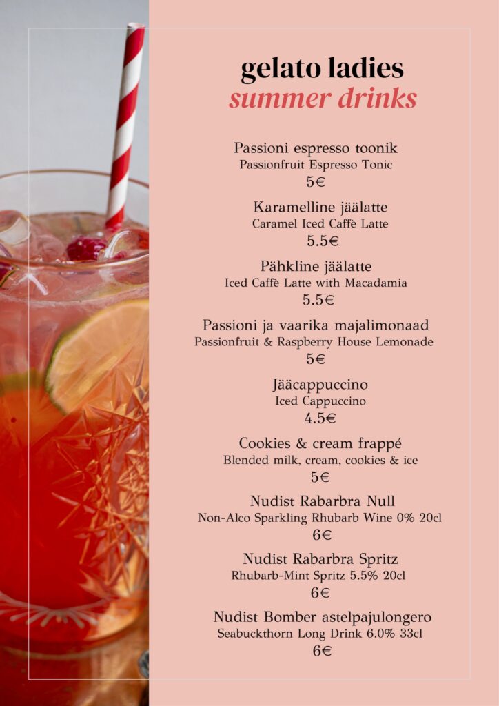 gelato ladies suvine joogimenüü